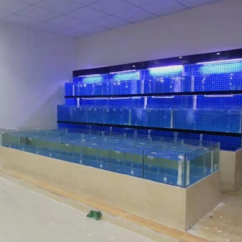 广州玻璃海鲜鱼池定做公司 广州大排档海鲜池定做