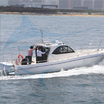 钓鱼小船双机115动速度快稳性好定制私人钓鱼用艇自用高玻璃钢快艇