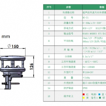 超声波风速风向传感器 DC-21