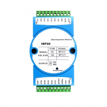 八路DI八路DO，开关量转RS-485/232，数据采集远程I/O模块 IBF60