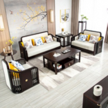 新中式实木沙发轻奢现代简约