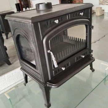 欧美独立式嵌入式铸铁燃木真火壁炉三面观火别墅客厅民俗取暖器