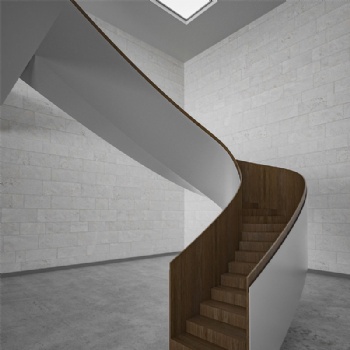 筑梦意大利设计异形钢木楼梯