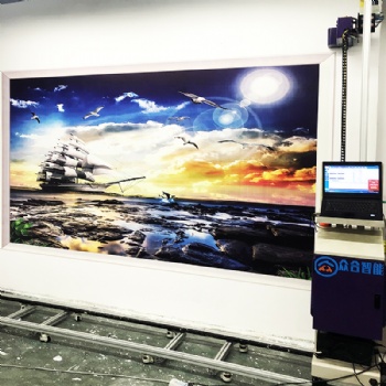 3D广告壁画打印机墙绘机全自动墙体喷绘彩绘机墙面绘画自动喷画机