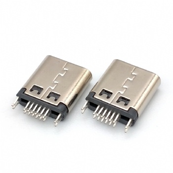 TYPE-C 3.1母座夹板 180度直插立式母头16p 双面插 USB连接器