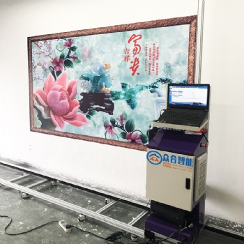 墙体彩绘机5D智能UV打印机户外立体校园文化长廊UV墙体喷绘机