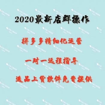 拼多多店群软件贴牌代理加盟，运营技术教学