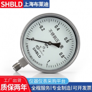 布莱迪YPF-150B-Z不锈钢耐震膜片压力表