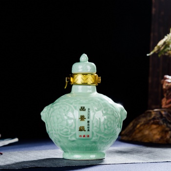 陶瓷酒瓶1斤青釉陶瓷酒瓶 一斤酒坛 景德镇工艺收藏酒具家用酒壶