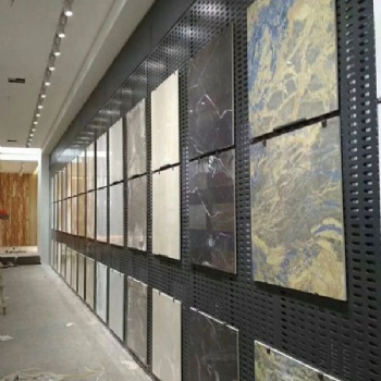 长方孔瓷砖展示架 展厅陶瓷展示架 烤漆洞洞板冲孔板展架
