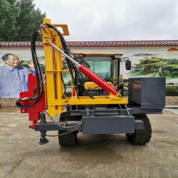 桂林 940装载机式护栏打桩机参数 打拔钻一体护栏打桩机 波形护栏打桩价格及图片