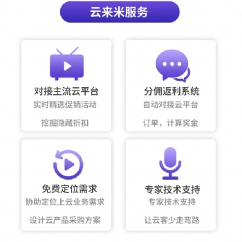 线上云产品返利“云来米”平台，寻求优质合作伙伴入驻平台