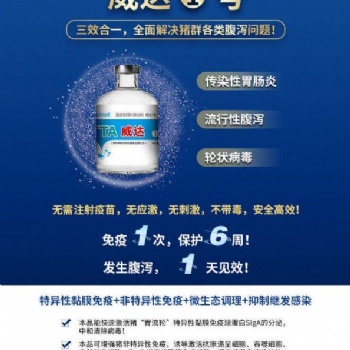 威达1号—针对“胃流轮”三效合一，全面解决猪群各类腹泻问题