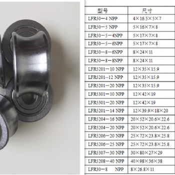 LFR50-4/2RS滚轮轴承[双列U槽]
