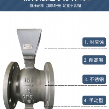 手动V型球阀QV47Y-16P 法兰连接DN50-200 厂家