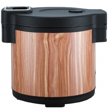 智能调温保温桶大容量商用不锈钢插电热饭盒木纹保温桶可定制