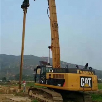 卡特345挖掘机打拔6-13米桩卡特15米打桩臂挖掘机