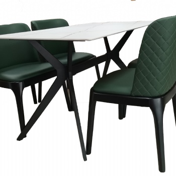 轻奢岩板餐桌椅组合意式家用小户型现代简约长方形大理石极简餐桌