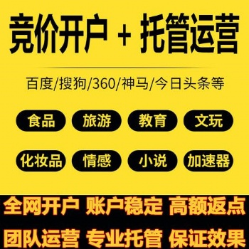 竞价账户外包价格、百度竞价账户代运营机构