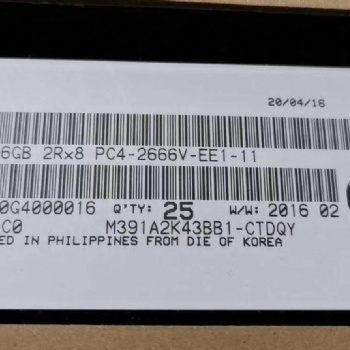 M391A2K43BB1-CTD三星全新原厂16G 2RX8 2666V 纯ECC服务器内存