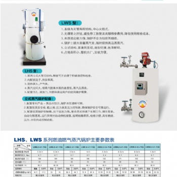 山东蓝天锅炉供河北LHS、LWS系列立式燃油、燃气蒸汽、热水锅炉