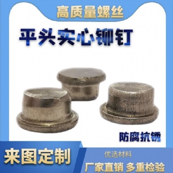 批发GB109平头实心铁铆钉镀锌平头敲击式铆钉M3M4M5M6M8厂家