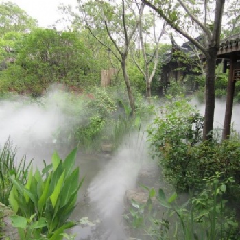 地产小区绿植花坛水景假山雕塑小品雾森喷雾