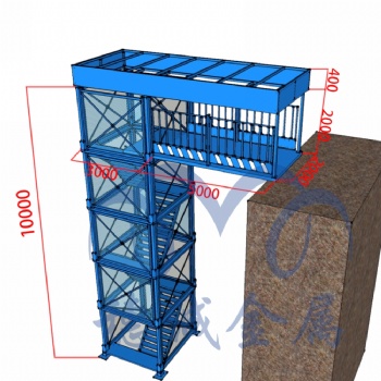 3m*2m梯笼现货 广州桥梁基坑施工安全防护组合型箱式爬梯
