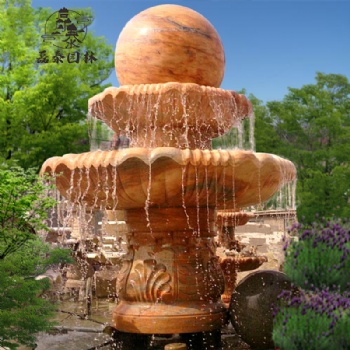 曲阳石雕喷泉欧式水钵喷泉磊泰园林定做球喷泉