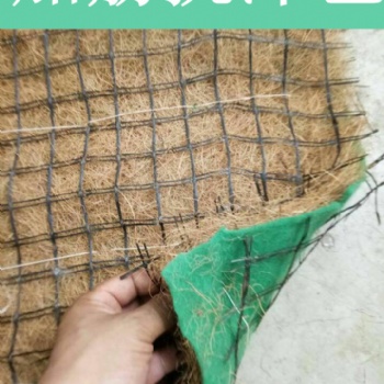 护坡抗冲生物椰丝毯 河道加筋生态植草毯植物纤维植被毯