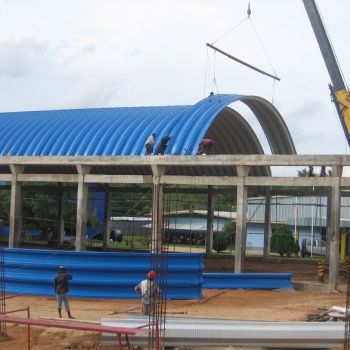 河北京恺生产240型金属拱形波纹屋盖压型屋顶制作安装