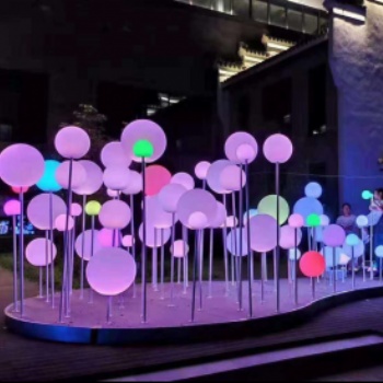 七彩变色 呼吸泡泡灯 互动美陈灯光装置 户外活动展览展示道具