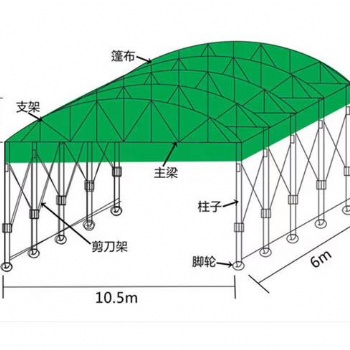 陕西西安定制各式推拉棚伸缩式遮阳篷海鲜烧烤棚户外活动棚固定帆布雨棚