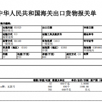 盐田套房家居产品买单报关