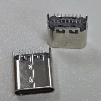 TYPE-C 四脚插件DIP 16PIN 夹板0.81.0 USB 3.1母座 H=8.3