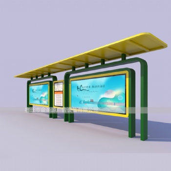 新疆哈密不锈钢候车亭站台广告牌 户外防水防锈公交车站台设计