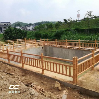 江西吉安仿木护栏生产厂家，园林景观护栏厂家，景观小品生产安装