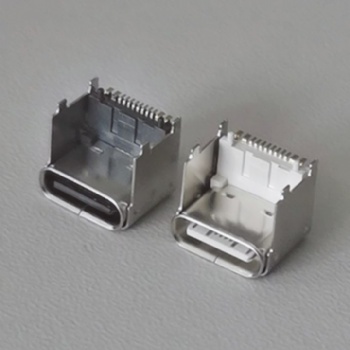TYPE-C连接器 3.1母座 16PIN单排 垫高4.3MM 黑胶白胶