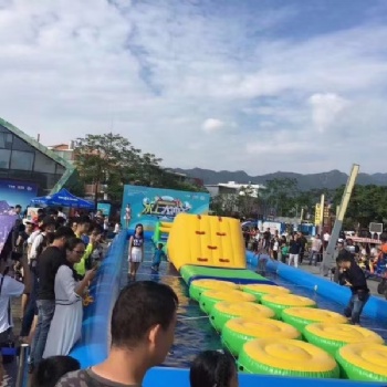 鸿升充气水上漂浮物租赁支架游泳池出售水上乐园道具