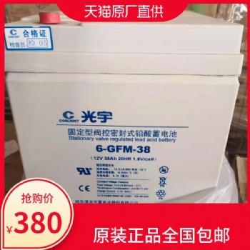 光宇蓄电池12V 6-GFM-38山西代理商
