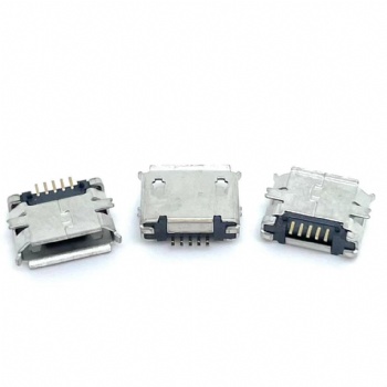 MICRO 5p麦克母座 全贴SMT 有柱 卷边 USB连接器
