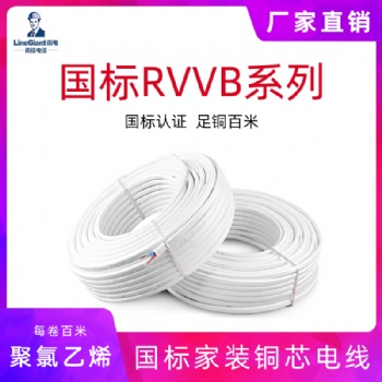 阻燃聚氯乙烯RVVB绝缘扁形护套家装软电缆 电线电缆 国标 铜芯