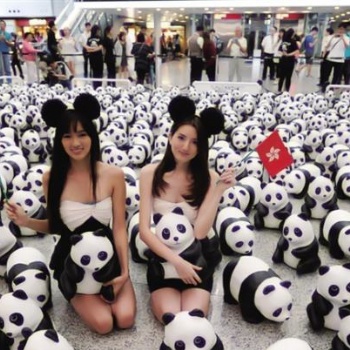 网红大型儿童熊猫展 玻璃钢熊猫展模型出租
