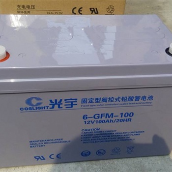 光宇6-GFM-100铅酸免维护蓄电池12V100A 机房 UPS后备电源 直流屏