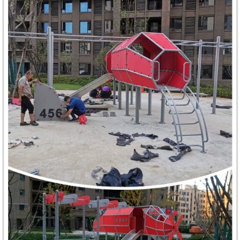 大连住宅小区 不锈钢飞机滑滑梯雕塑 儿童游乐设施摆件