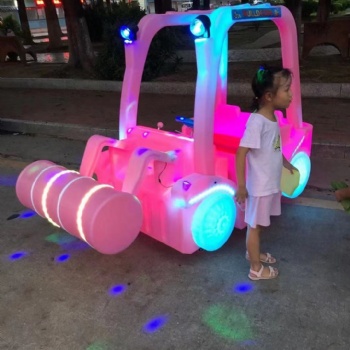 广场儿童游乐场夜市摆摊通体发光碰碰车压路机定时游乐车
