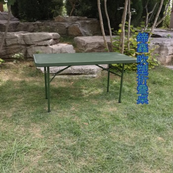 1.22米折叠吹塑桌 户外便携野餐桌 多功能折叠桌 军绿桌