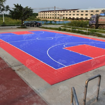 佛山室外篮球场弹性防滑塑胶拼装运动地板厂家安装直供