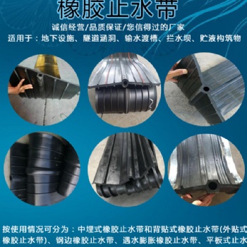 桥梁橡胶止水带 中埋式背贴式钢边式外贴建筑工程防水带
