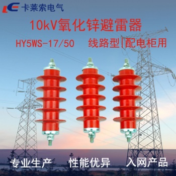 10kV户外高压无间隙氧化锌避雷器HY5WS-17/50线路型厂家**